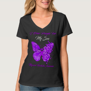 Butterfly ik Draag Paars voor mijn zoon Migraine H T-shirt