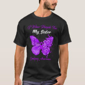 Butterfly ik Draag Paars voor mijn zuster Epilepsy T-shirt (Voorkant)