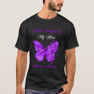 Butterfly Ik Draag Paarse voor mijn moeder Alzheim T-shirt