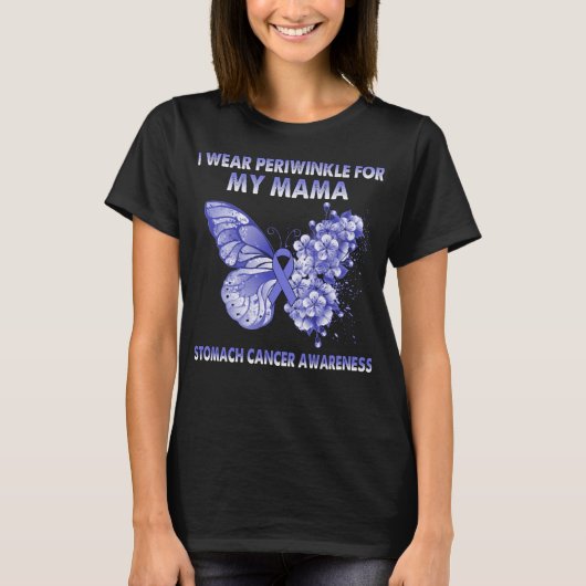 Butterfly ik Draag Periwinkle voor mijn mama Stoma T-shirt (Voorkant)