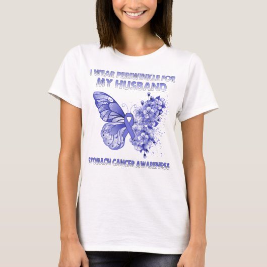 Butterfly ik Draag Periwinkle voor mijn man-strook T-shirt (Voorkant)