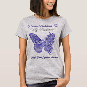 Butterfly ik Draag Periwinkle voor mijn man T-shirt