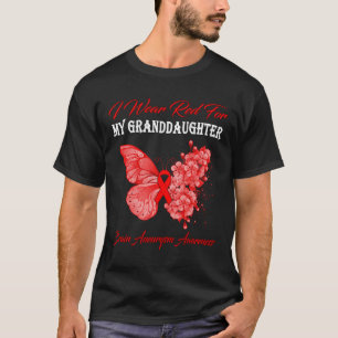 Butterfly Ik Draag rood voor mijn kleindochter Bra T-shirt