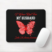 Butterfly Ik Draag rood voor mijn man sikkelcel en Muismat (Met muis)