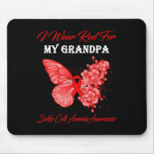 Butterfly Ik Draag rood voor mijn opa sikkelcel en Muismat (Voorkant)