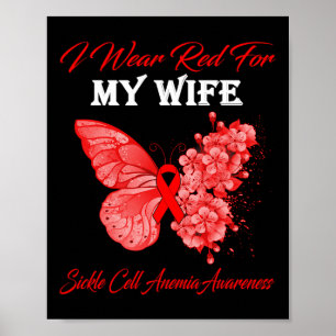 Butterfly Ik Draag rood voor mijn vrouw sikkelcela Poster