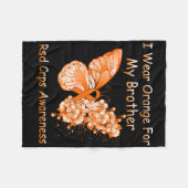 Butterfly Ik Draag Sinaasappel voor mijn broertje  Fleece Deken (Voorkant (Horizontaal))