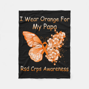 Butterfly Ik Draag Sinaasappel voor mijn Papa RSD Fleece Deken