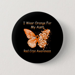 Butterfly Ik Draag Sinaasappel voor mijn tante RSD Ronde Button 5,7 Cm