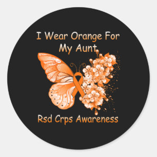 Butterfly Ik Draag Sinaasappel voor mijn tante RSD Ronde Sticker