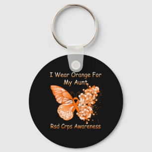 Butterfly Ik Draag Sinaasappel voor mijn tante RSD Sleutelhanger