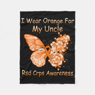 Butterfly Ik Draag Sinaasappel voor mijn Uncle RSD Fleece Deken