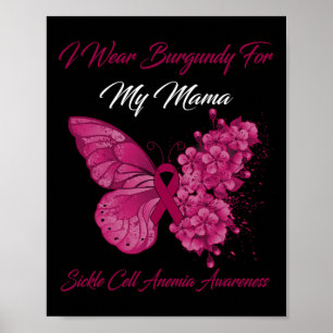 Butterfly ik heb Burgundy Draag voor mijn mama sil Poster