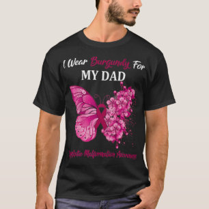 Butterfly ik heb Burgundy Draag voor mijn vader ly T-shirt