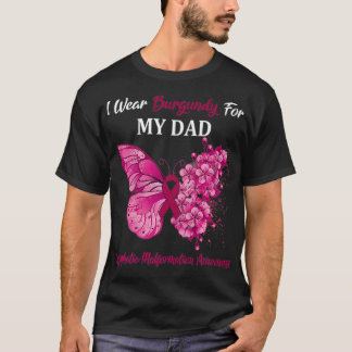 Butterfly ik heb Burgundy Draag voor mijn vader ly T-shirt