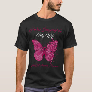 Butterfly ik heb Burgundy Draag voor mijn vrouw si T-shirt