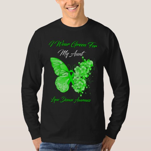 Butterfly ik heb groen Draag voor mijn tante Lyme  T-shirt (Voorkant)