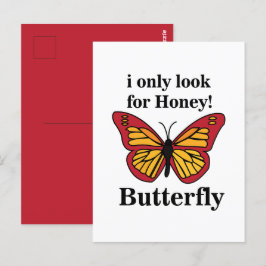 Butterfly Ik zoek alleen naar Honey Butterfly Briefkaart