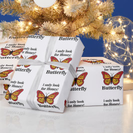 Butterfly Ik zoek alleen naar Honey Butterfly Cadeaupapier
