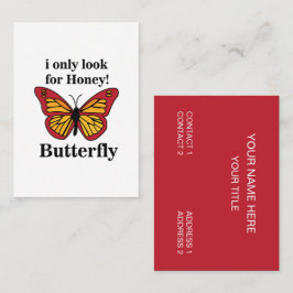 Butterfly Ik zoek alleen naar Honey Butterfly Visitekaartje