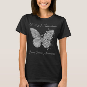 Butterfly I'm a Survivor Brain Tumor Awareness T-shirt