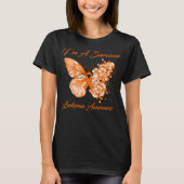 Butterfly I'm a Survivor Leukemia Awareness T-shirt (Voorkant)
