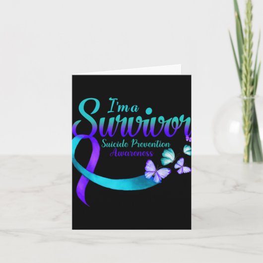 Butterfly Im A Survivor Suicide Prevention Awaren  Kaart (Voorkant)