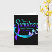 Butterfly Im A Survivor Suicide Prevention Awaren  Kaart (Gele Bloem)