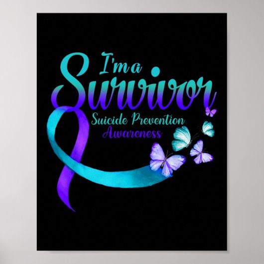 Butterfly I'm a Survivor Suicide Prevention Awaren Poster (Voorkant)
