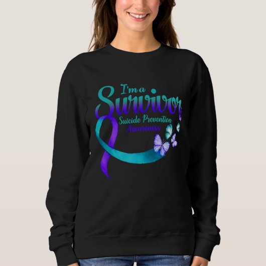 Butterfly I'm A Survivor Suicide Prevention Awaren Trui (Voorkant)
