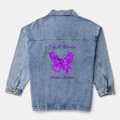 Butterfly I'm a Warrior Alzheimer's Awareness Denim Jacket (Achterkant)