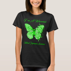 Butterfly I'm a Warrior Childhood Depression T-shirt