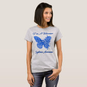 Butterfly I'm a Warrior Dystonia Awareness T-shirt (Voorkant volledig)
