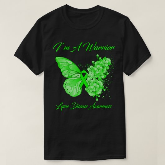 Butterfly I'm a Warrior Lyme Disease Awareness T-shirt (Design voorkant)