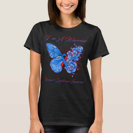 Butterfly I'm a Warrior Noonan's Syndrome T-shirt (Voorkant)