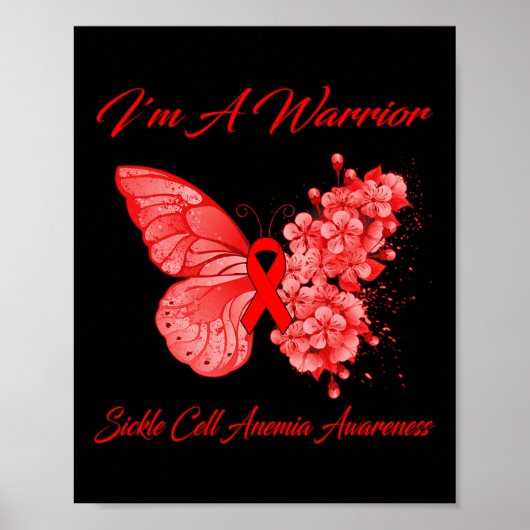 Butterfly I'm a Warrior Sickle Cell Anemia Awarene Poster (Voorkant)