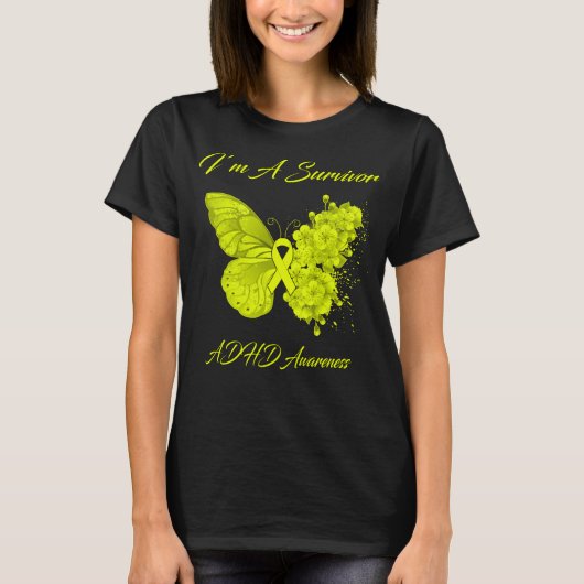 Butterfly I'm Survivor ADHD Awareness T-shirt (Voorkant)