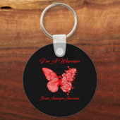 Butterfly I'm Warrior Brain Aneurysm Awareness Sleutelhanger (Achterkant)