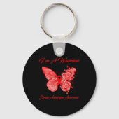 Butterfly I'm Warrior Brain Aneurysm Awareness Sleutelhanger (Achterkant)