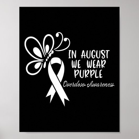 Butterfly In augustus Draag we Paarse overdosis AW Poster (Voorkant)