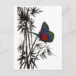 butterfly in bamboo briefkaart