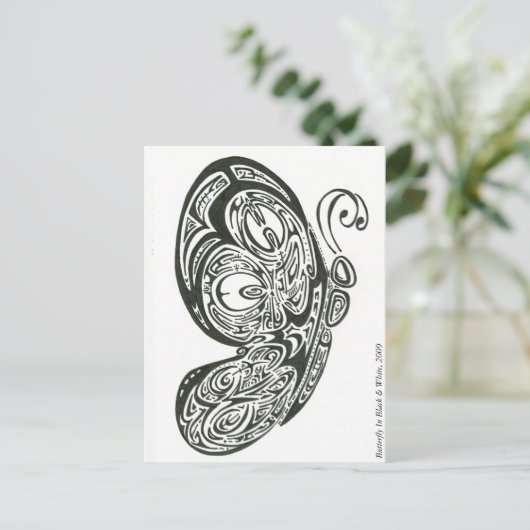 Butterfly in Black & White, 2009 Briefkaart (Staand voorkant)