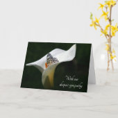 Butterfly in Calla Lily Sympathie Kaart (Gele Bloem)