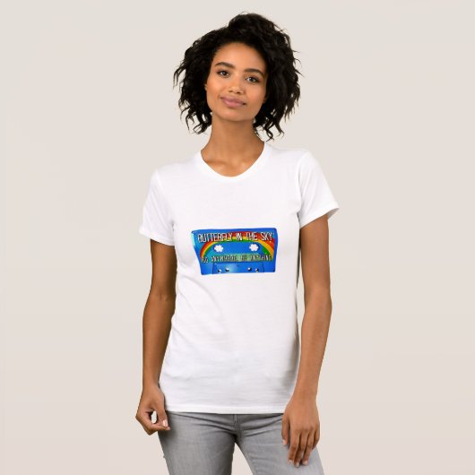 Butterfly in de Sky™ T-Shirt 80s Cassette Design (Voorkant volledig)