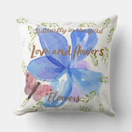 Butterfly in de tuin, schattige waterverf moderne kussen