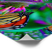 Butterfly in een bundel Abstracte Natuur kunst Poster (Hoek)