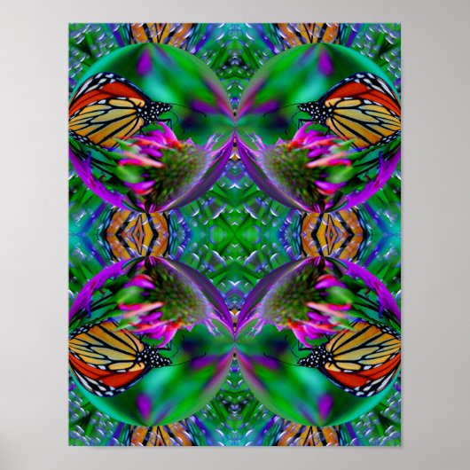 Butterfly in een bundel Abstracte Natuur kunst Poster (Voorkant)