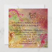 BUTTERFLY IN GOLD SPARKLES SWEET16 Birthday Party Kaart (Achterkant)