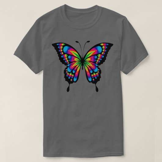 Butterfly in prismatische kleurrijke vormgeving t-shirt (Design voorkant)