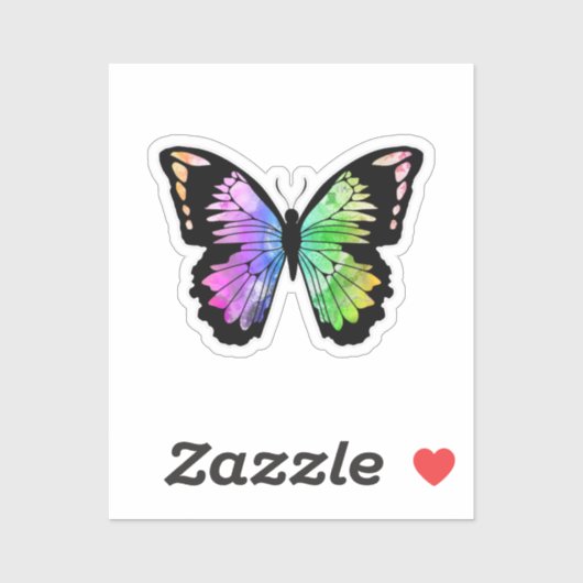 Butterfly in Rainbow Colours Sticker (Vel)
